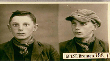 Foto von Walerian Wrobel aus der Strafakte der Kriminalpolizeileitstelle Bremen 1941. Der siebzehnjährige Pole wurde in Bremen als 